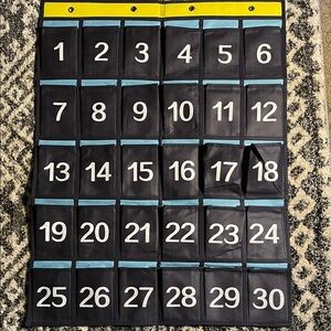 Classroom Numbered Pocket Chart